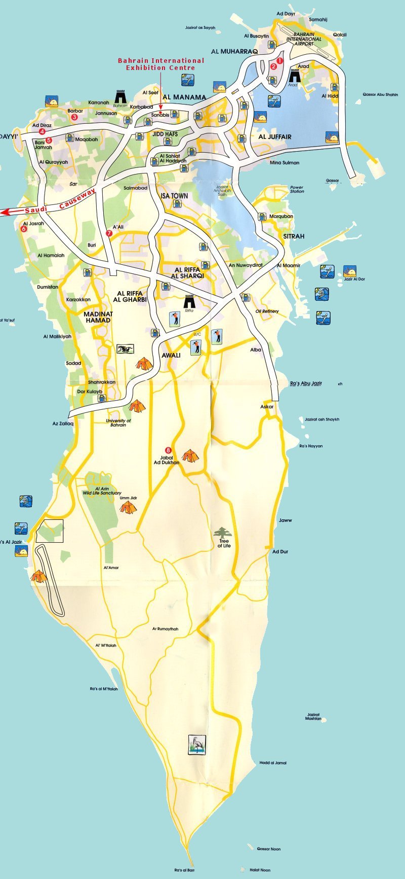 bahrein touristique carte